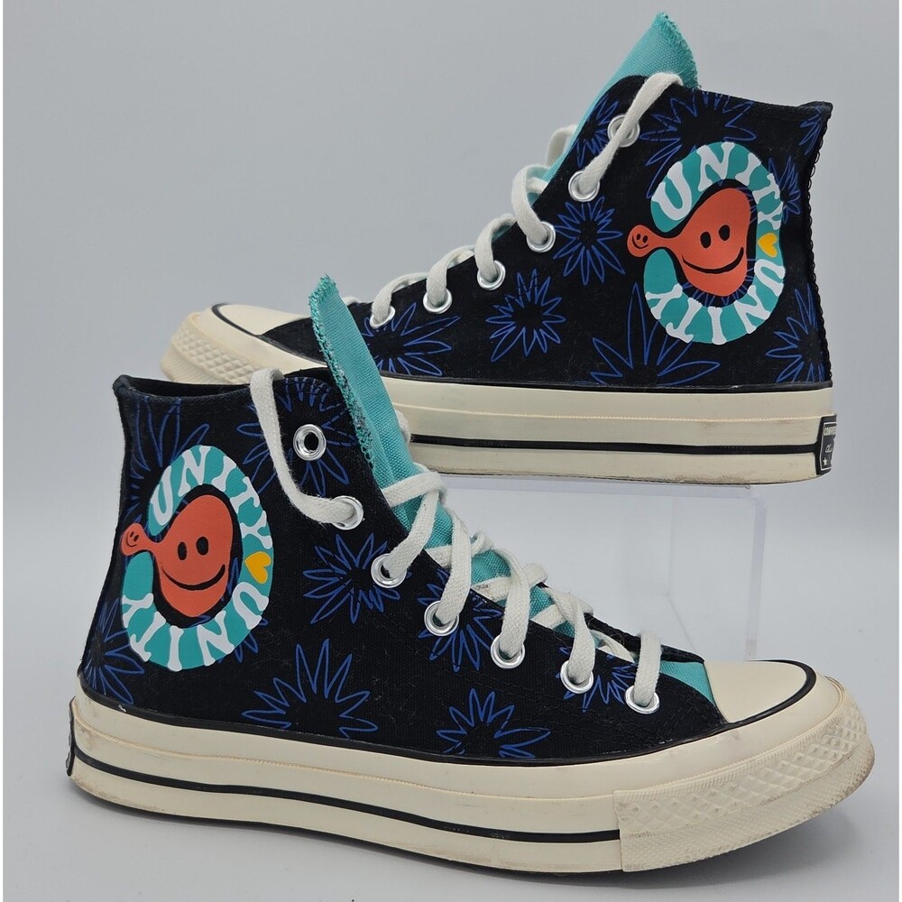 Converse Chuck 70 High Peace Unity Floral Sneakers 172824C Womens 8 Mens 6
